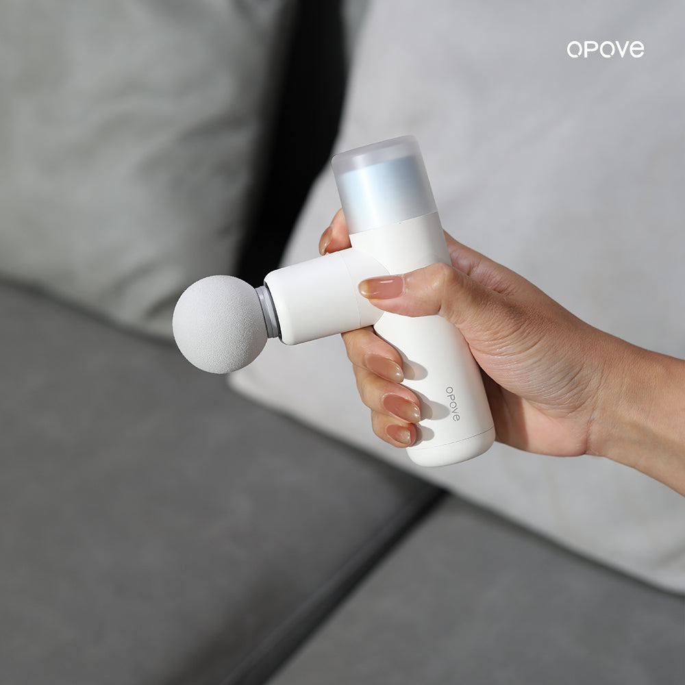 opove M3 Mini Massage Gun – an ultra-lightweight (0.58 lbs) percussion massager perfect for travel, gym, or home use. 