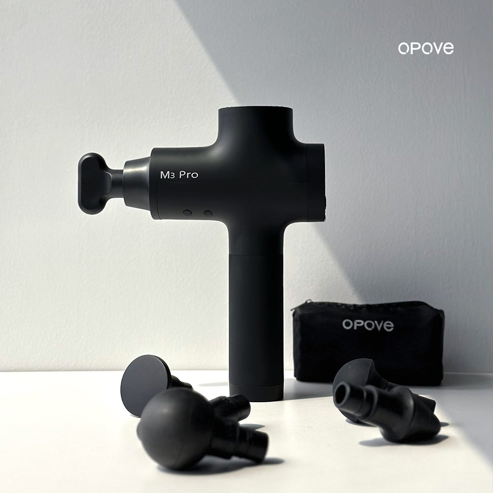opove M3 Pro Massage Gun – a professional-grade percussion therapy device with six interchangeable heads
